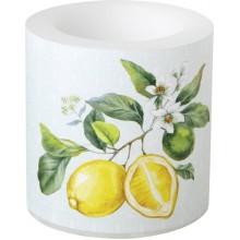 Малка свещ 7.5х7.5см Lemon Wreath зелена